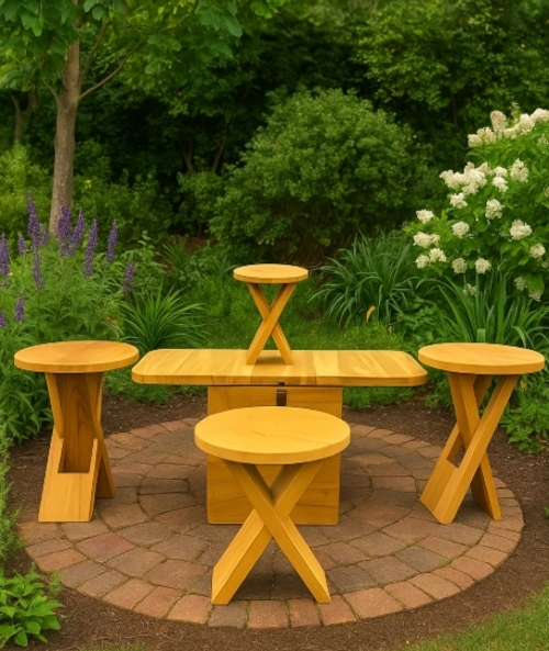 FOLDING STOOL SET WITH T TABLE