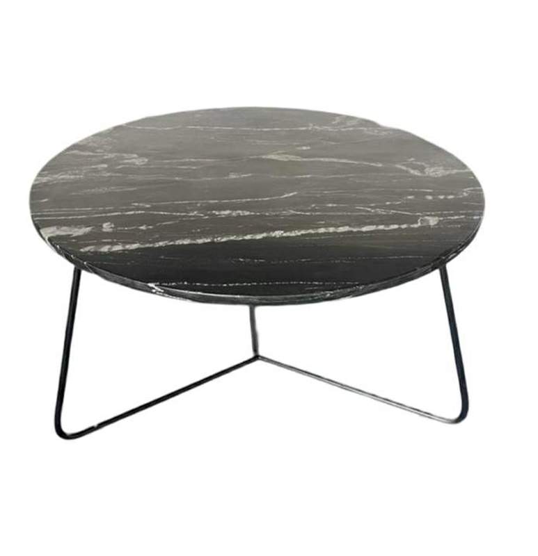 Marble Coffee Table with Iron Base